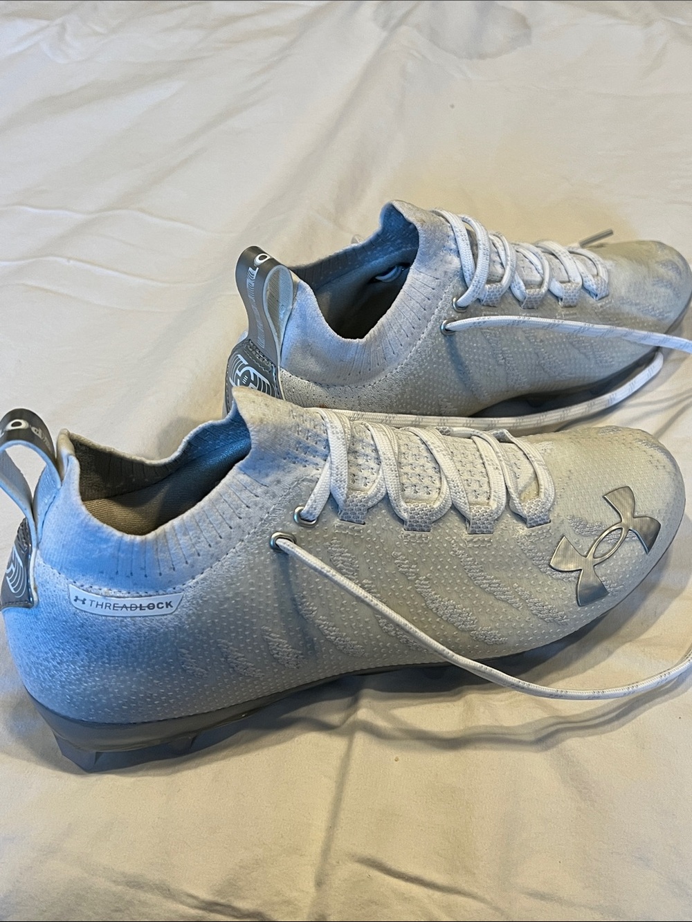 Under Armour Women's Gray Threadlock Knit Athletic Cleats